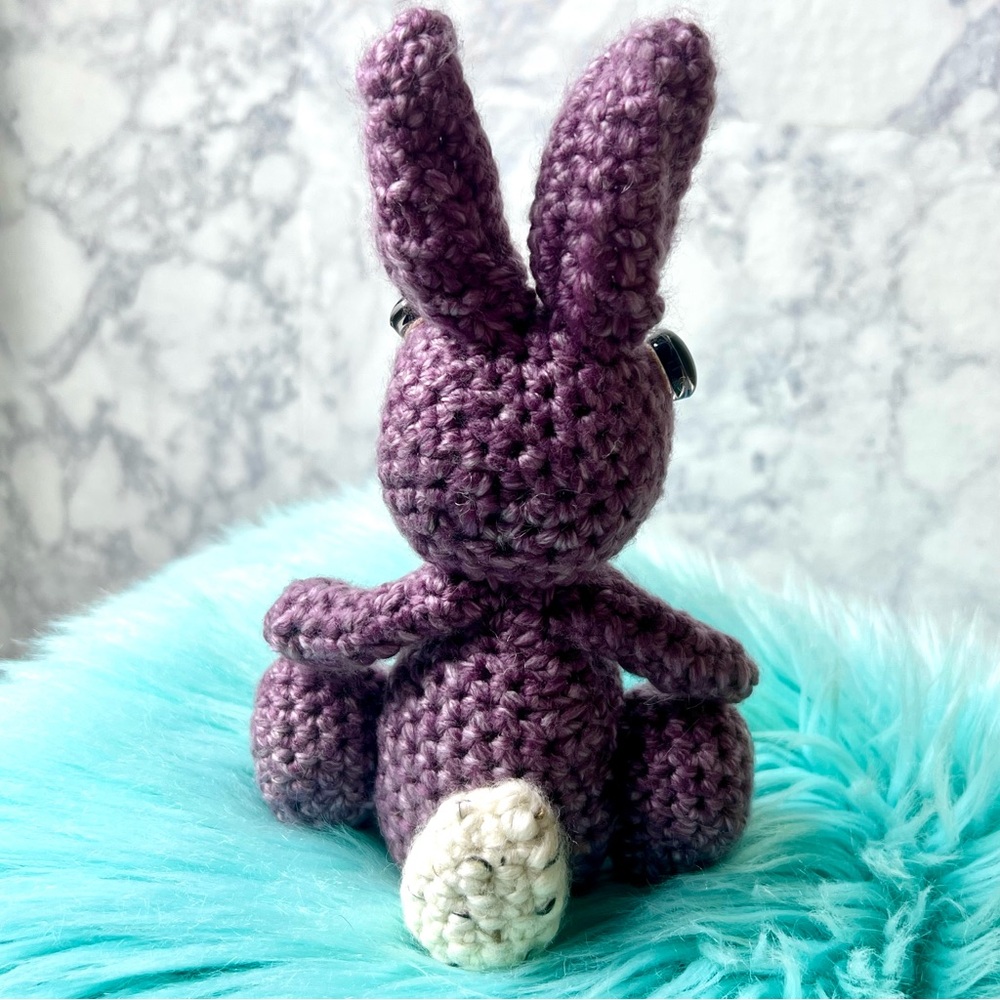 Handmade Purple Bunny Plush Crochet Toy Decor Acyclic & WOOL Blend PinkRainCloud - Picture 5 of 10